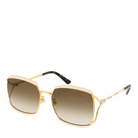 gg0593sk gucci|Gucci GG0593SK Asian Fit 003 Occhiali da Sole Gold/Ivory White .